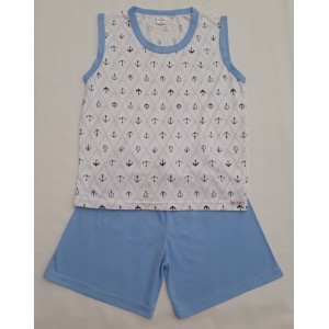 Pijama Regata Azul com Âncora 10